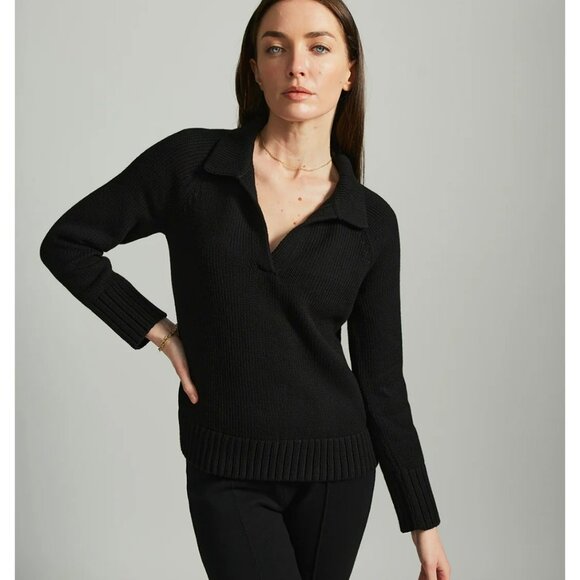 State of Cotton NYC Avery Sweater Women XS Black Minimalist Classic Quiet Luxury - Picture 2 of 10